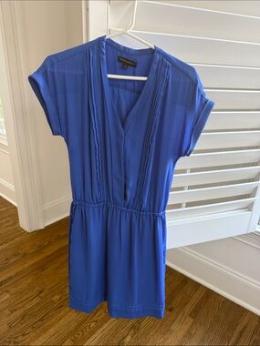 Banana Republic Cobalt Blue Short Sleeve V-Neck Mini Dress